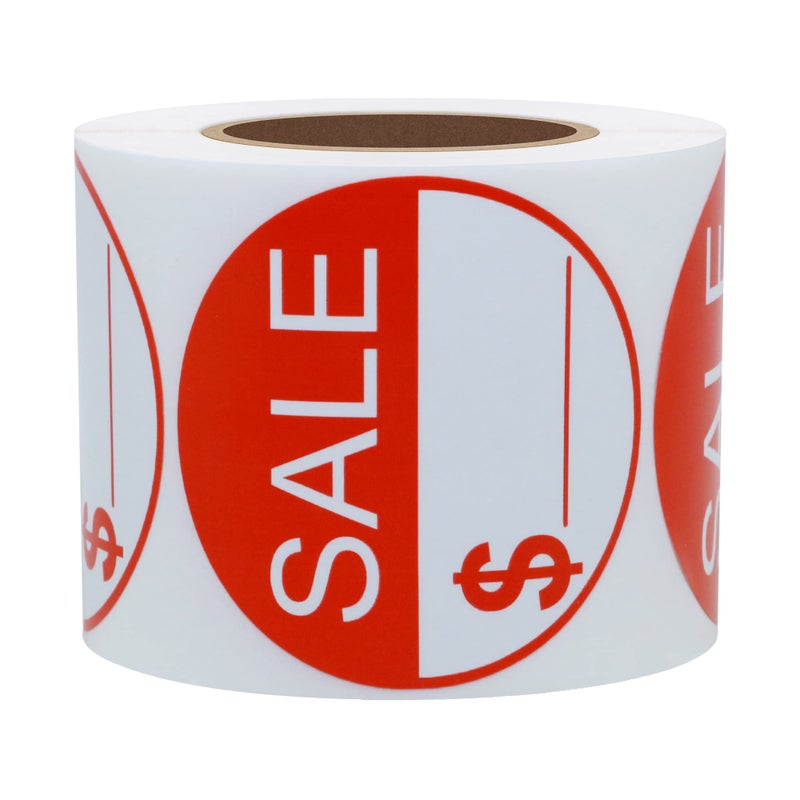 Hybsk Red Sale Labels with Dollar Sign Stickers 2 Inch Total 300 Labels Per Roll (2 inch Sale) - Image 2